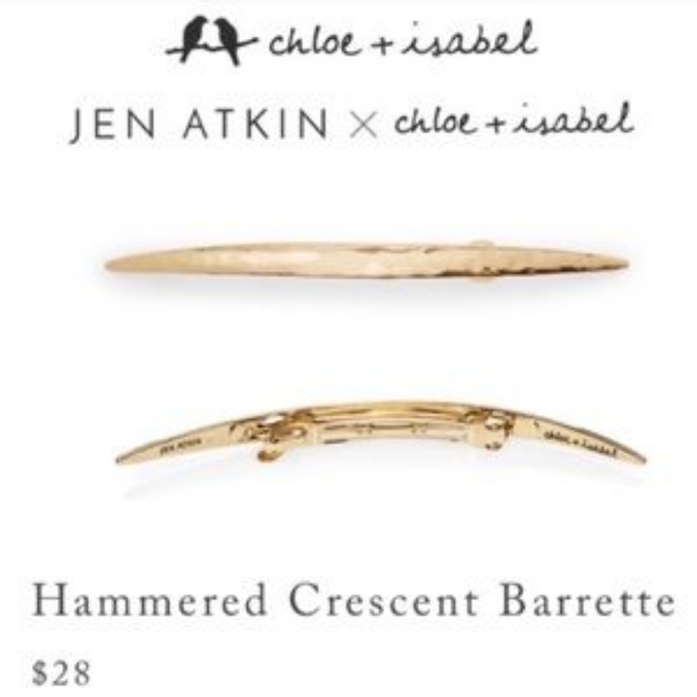 Hammered Gold Cresent Barette